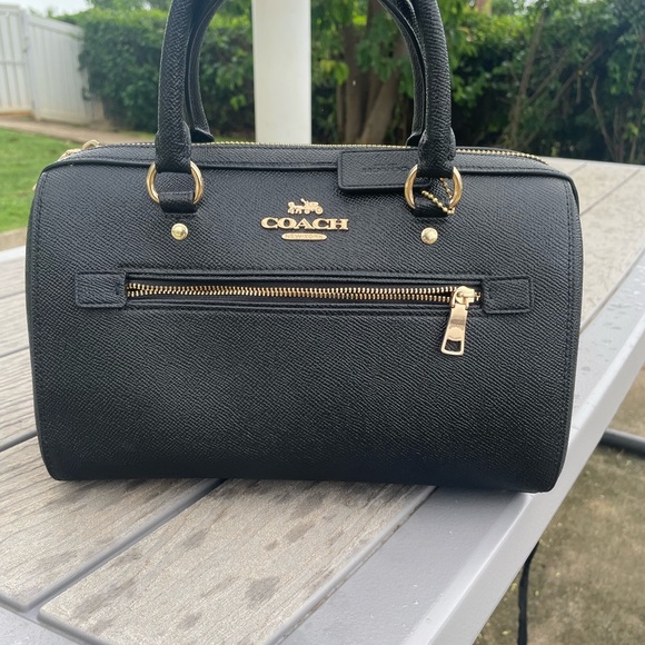 Coach Handbags - Coach Black Medium Rowen with Gold Accents